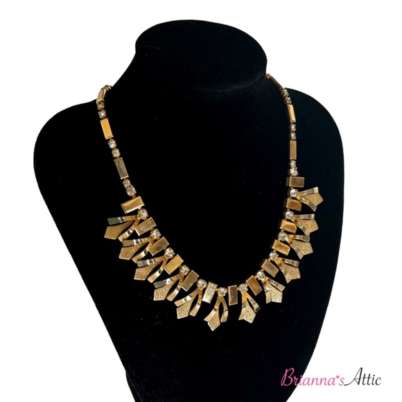 Vintage gold plated necklace with earrings, preowned, crystal embedded - Picture 2 of 10
